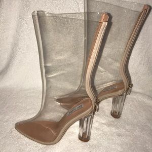 Perspex Chunky Pointed toe boots